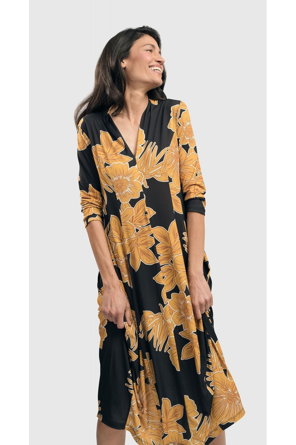 Alembika Island Cocoon Dress Goldleaf/Black