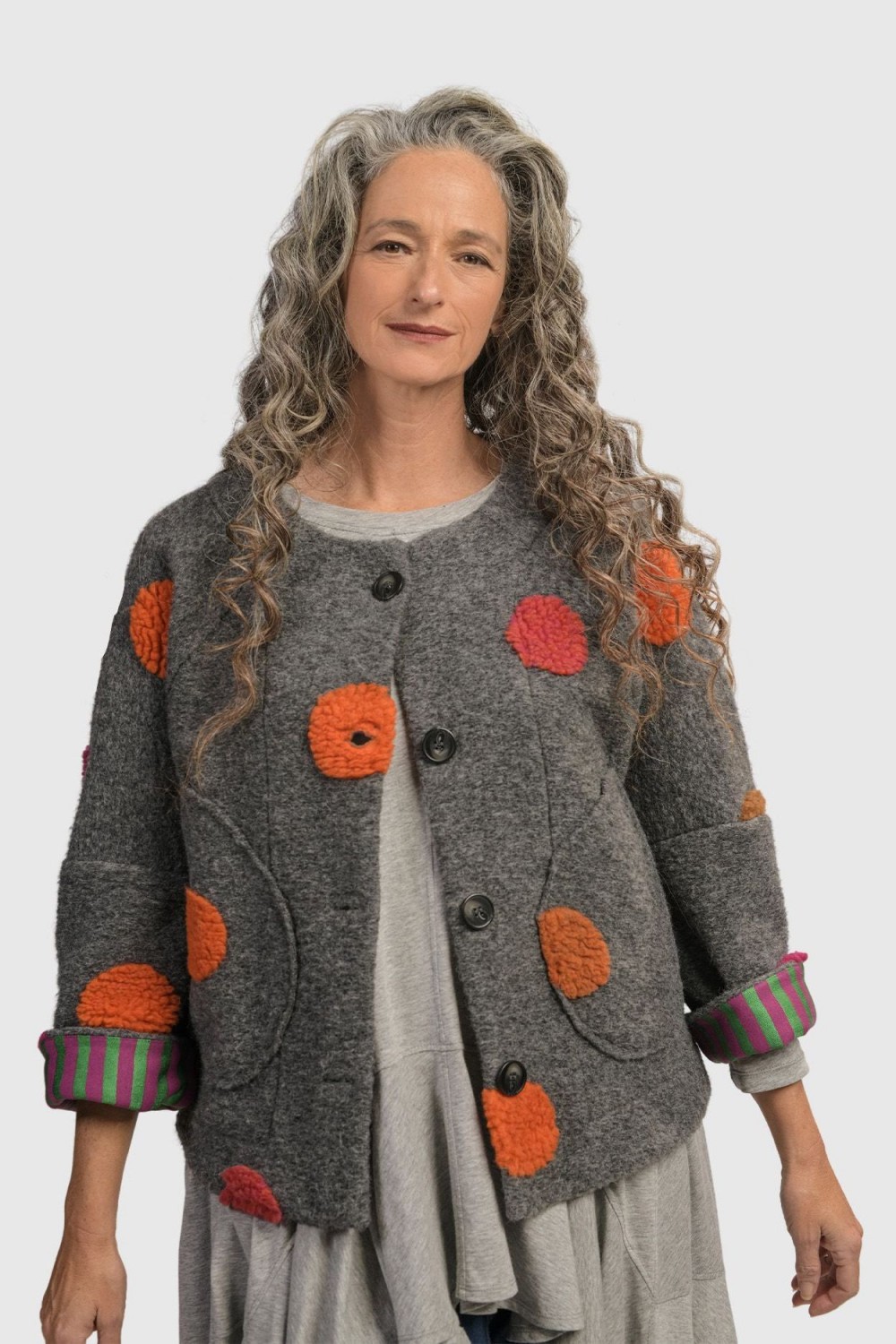 Alembika Urban Cropped Jacket Bubbles Grey Melange