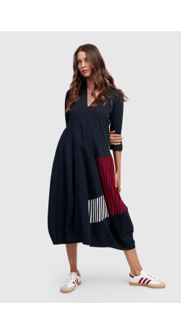 Alembika Alyssa Coccon V-Neck Dress Navy