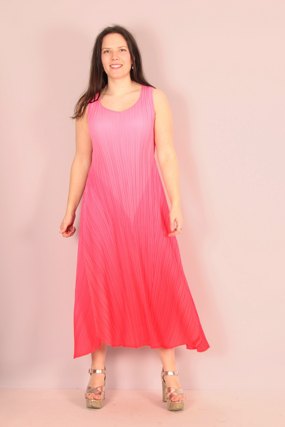 ALQUEMA Estrella Pleat Dress Rosehip Ombre