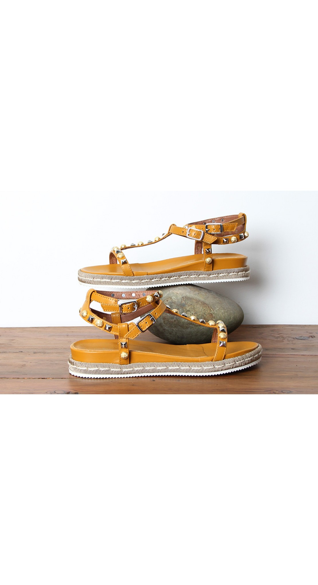 mustard gladiator sandals