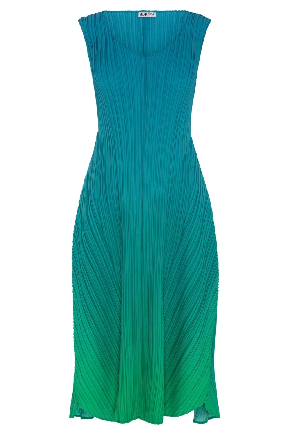 ALQUEMA Estrella Pleat Dress Biscay Fern