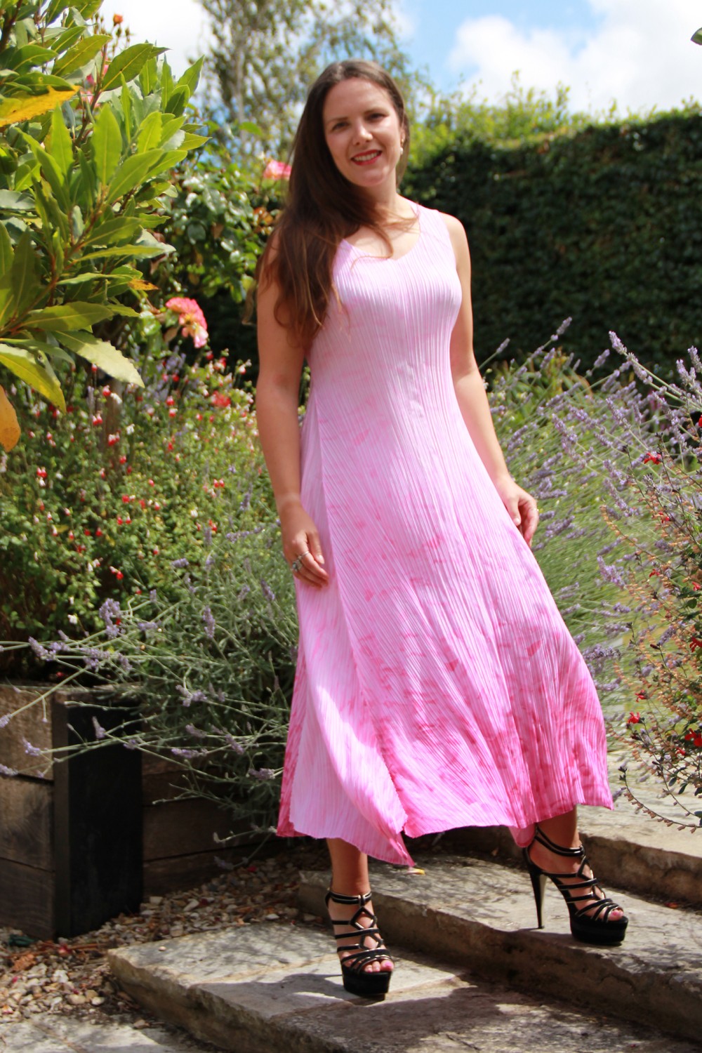 ALQUEMA Estrella Pleat Dress Pink Stirring