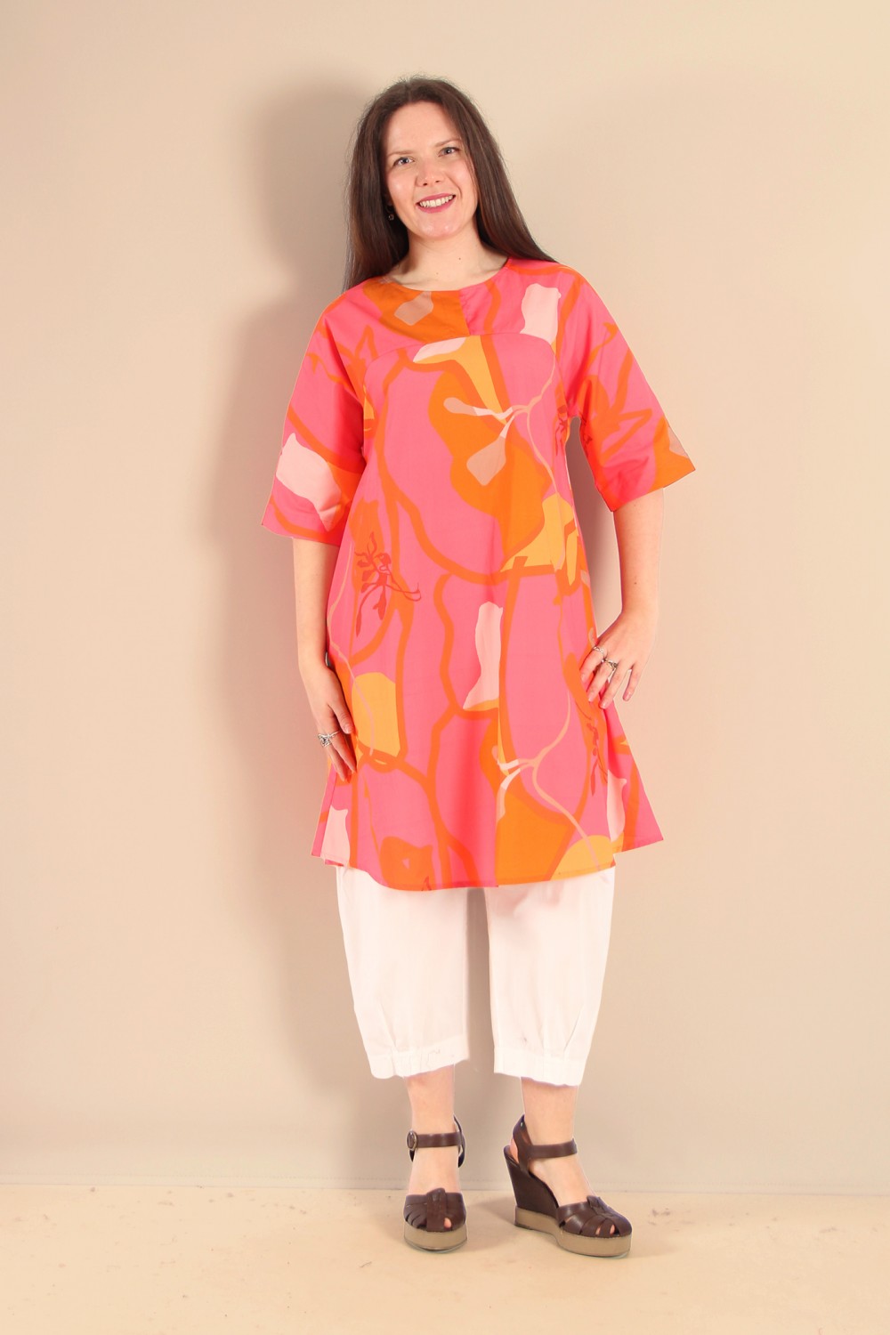 AINO Leida Cotton Tunic/Dress Dahlia