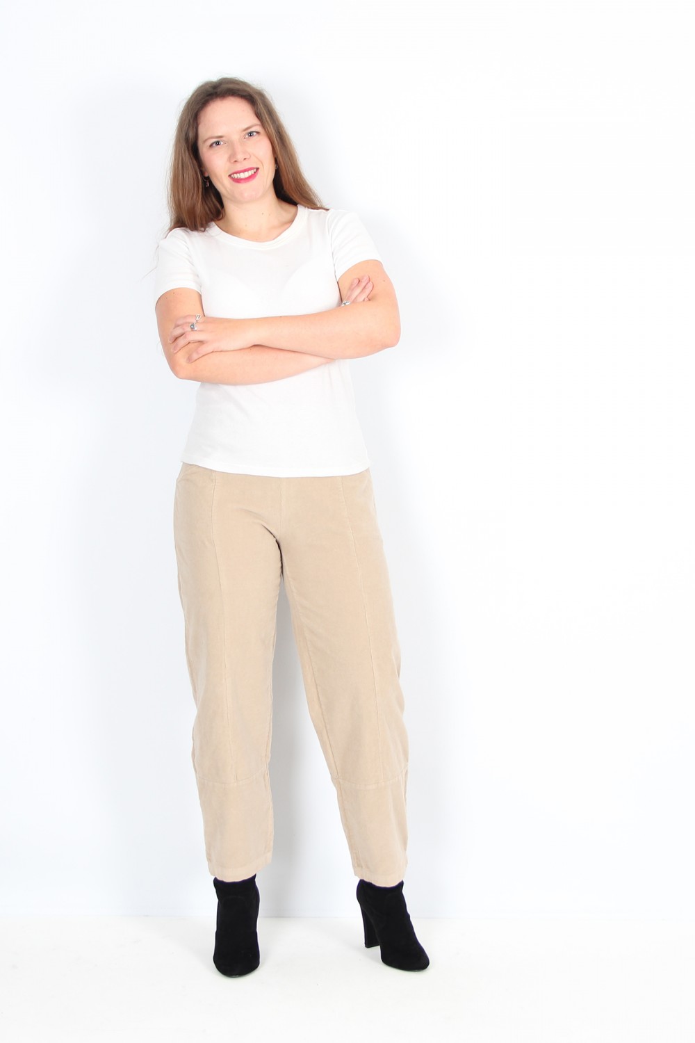 Blueberry Italia Cuff Hem Needlecord Trousers Sahara