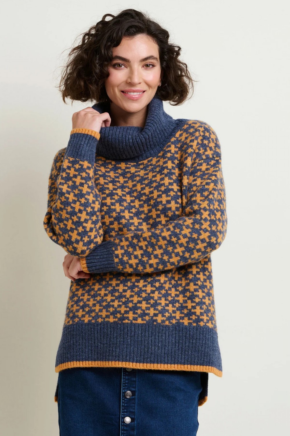 BRAKEBURN CROSSES KNITTED JUMPER MULTI
