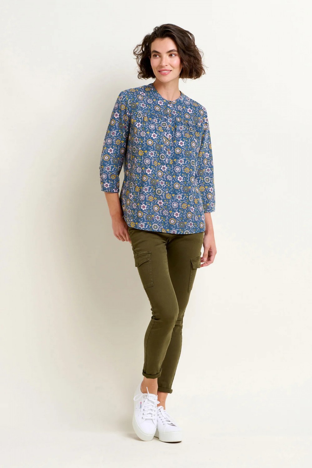 BRAKEBURN FOLK FLORAL CORD SHIRT MULTI