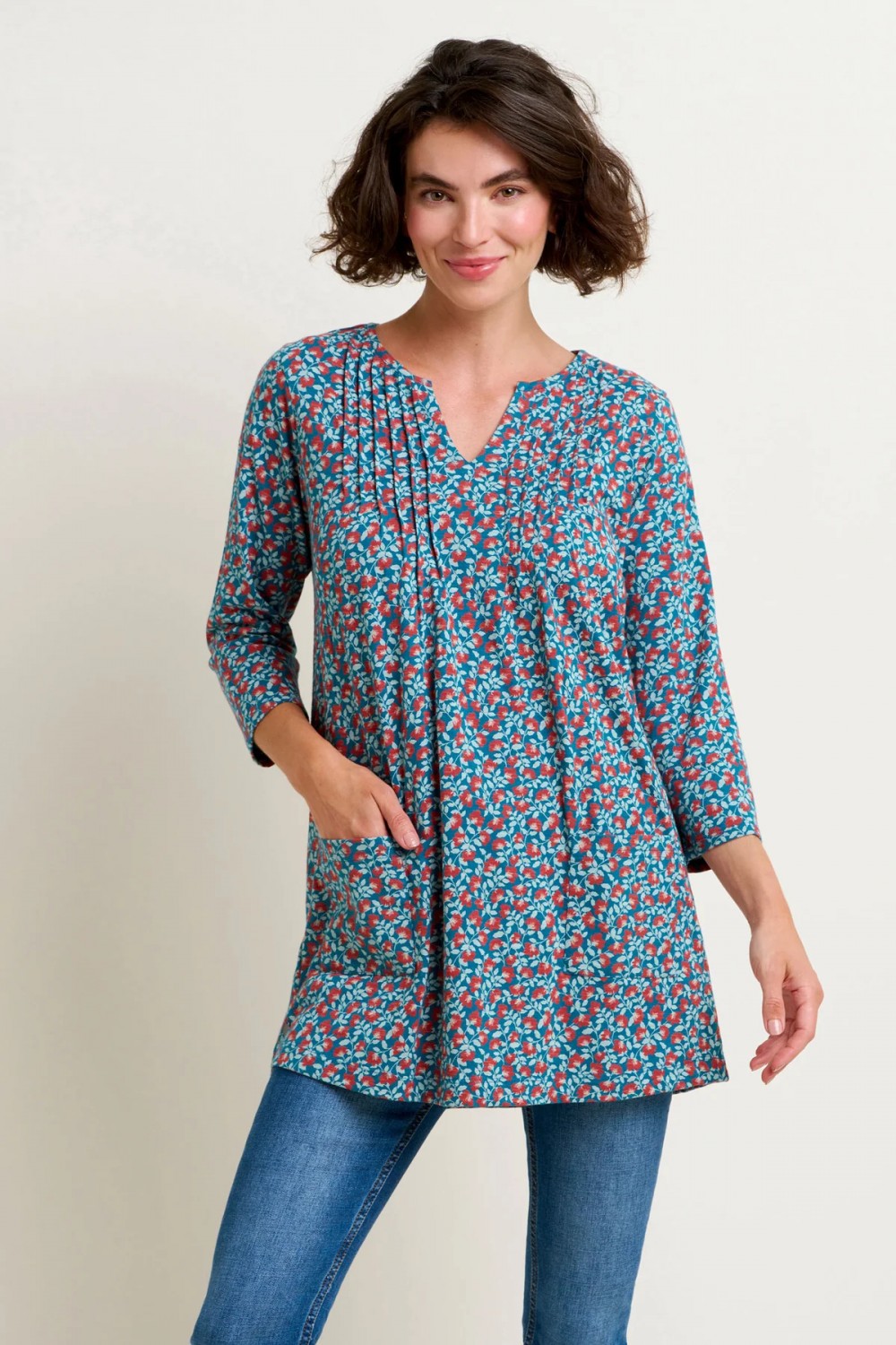 BRAKEBURN PRESSED FLOWERS TUNIC MULTI