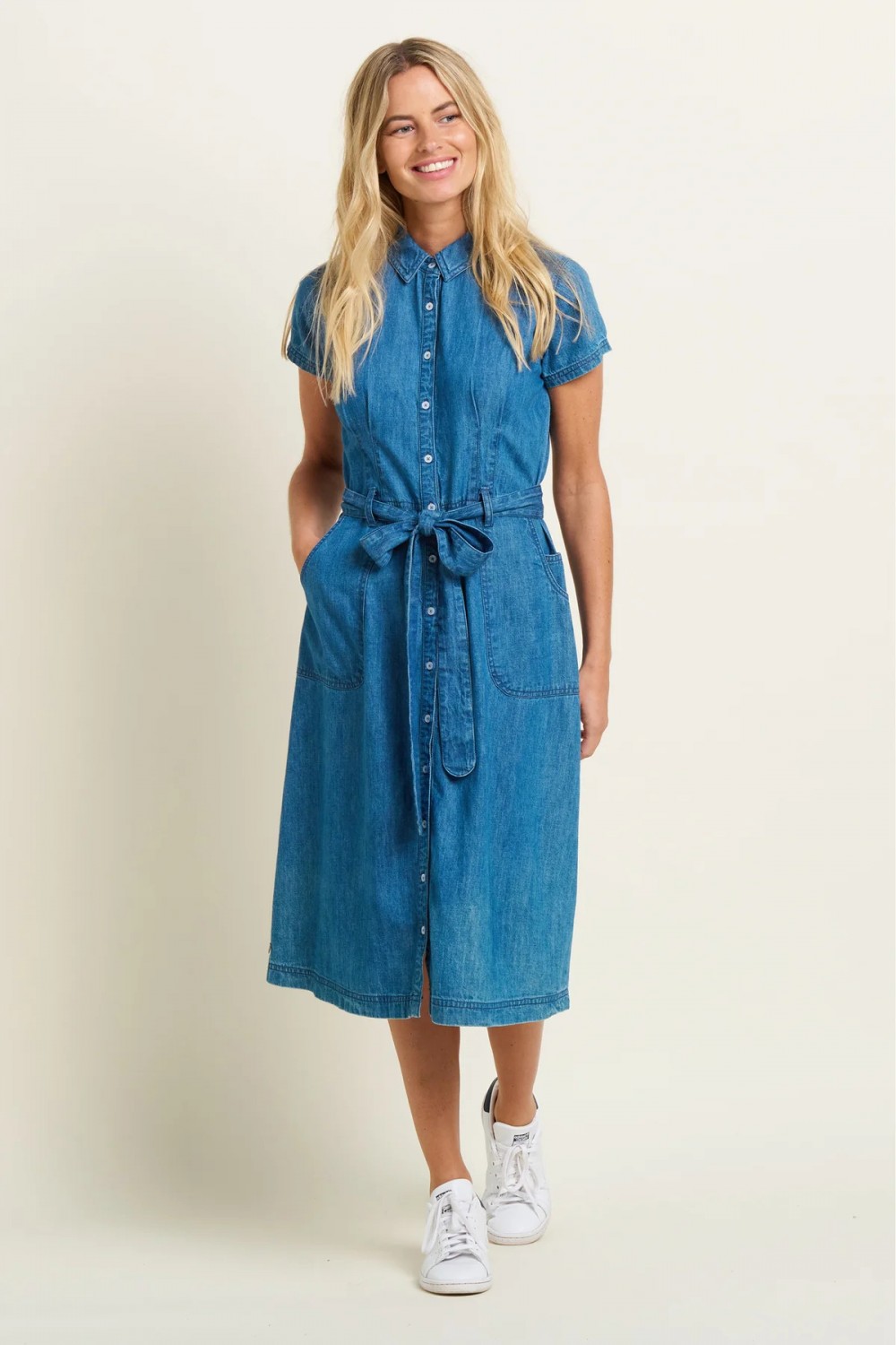 BRAKEBURN BETSY SHIRT DRESS DENIM BLUE