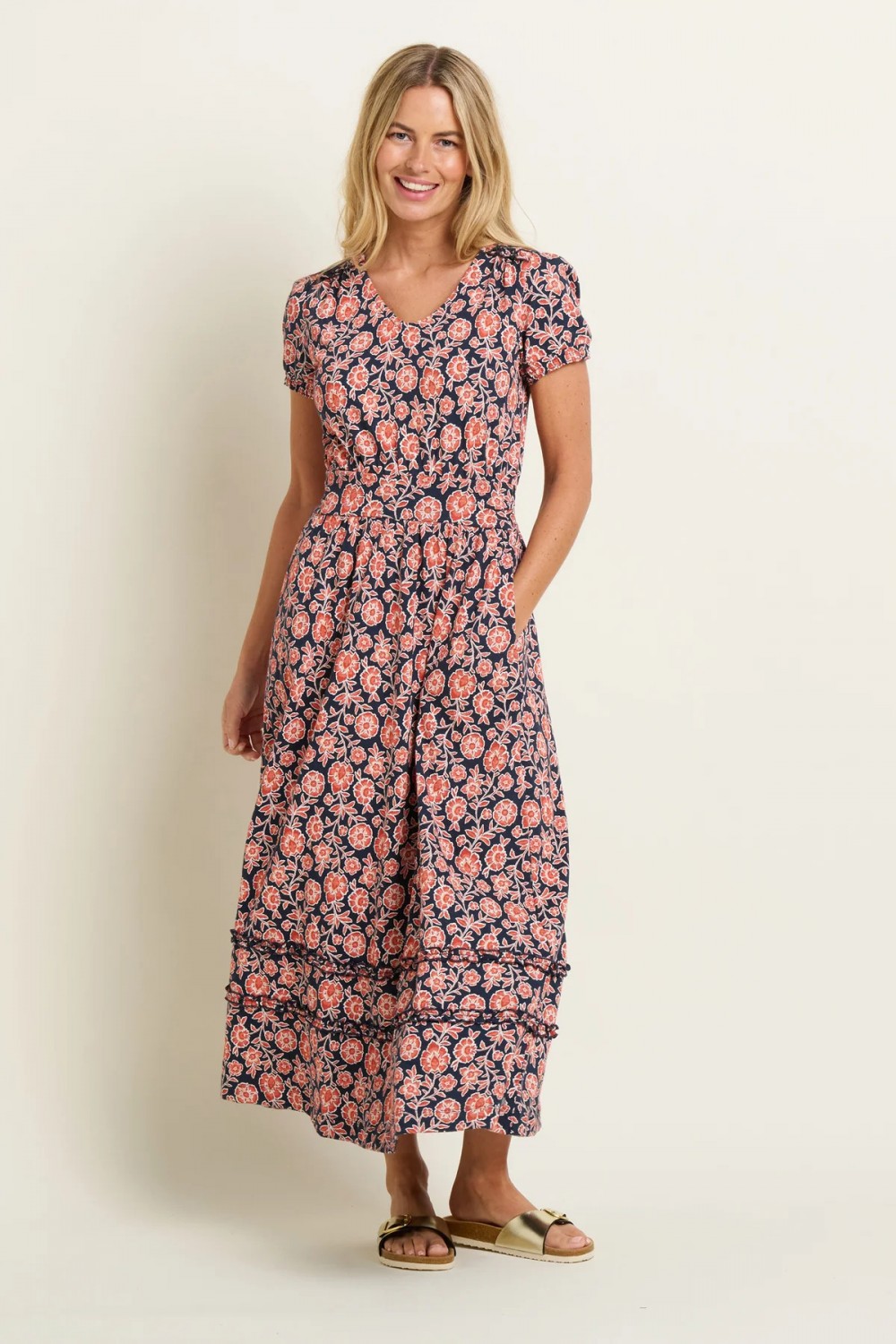 BRAKEBURN BOHO FLORAL MAXI DRESS MULTI