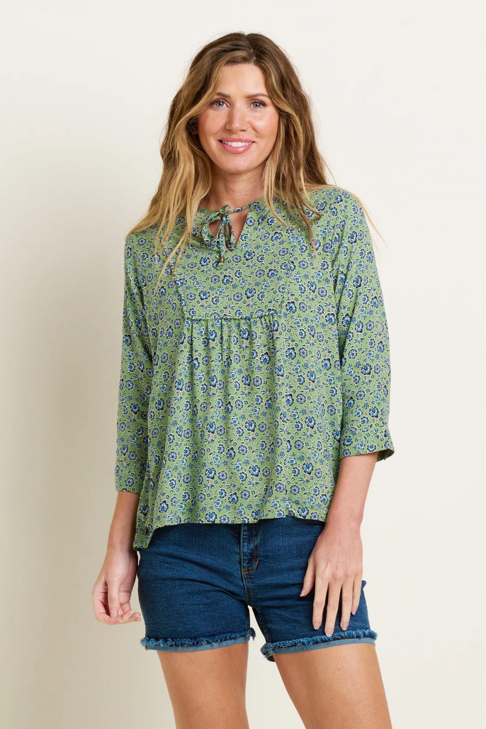 BRAKEBURN ELSIE BLOUSE GREEN