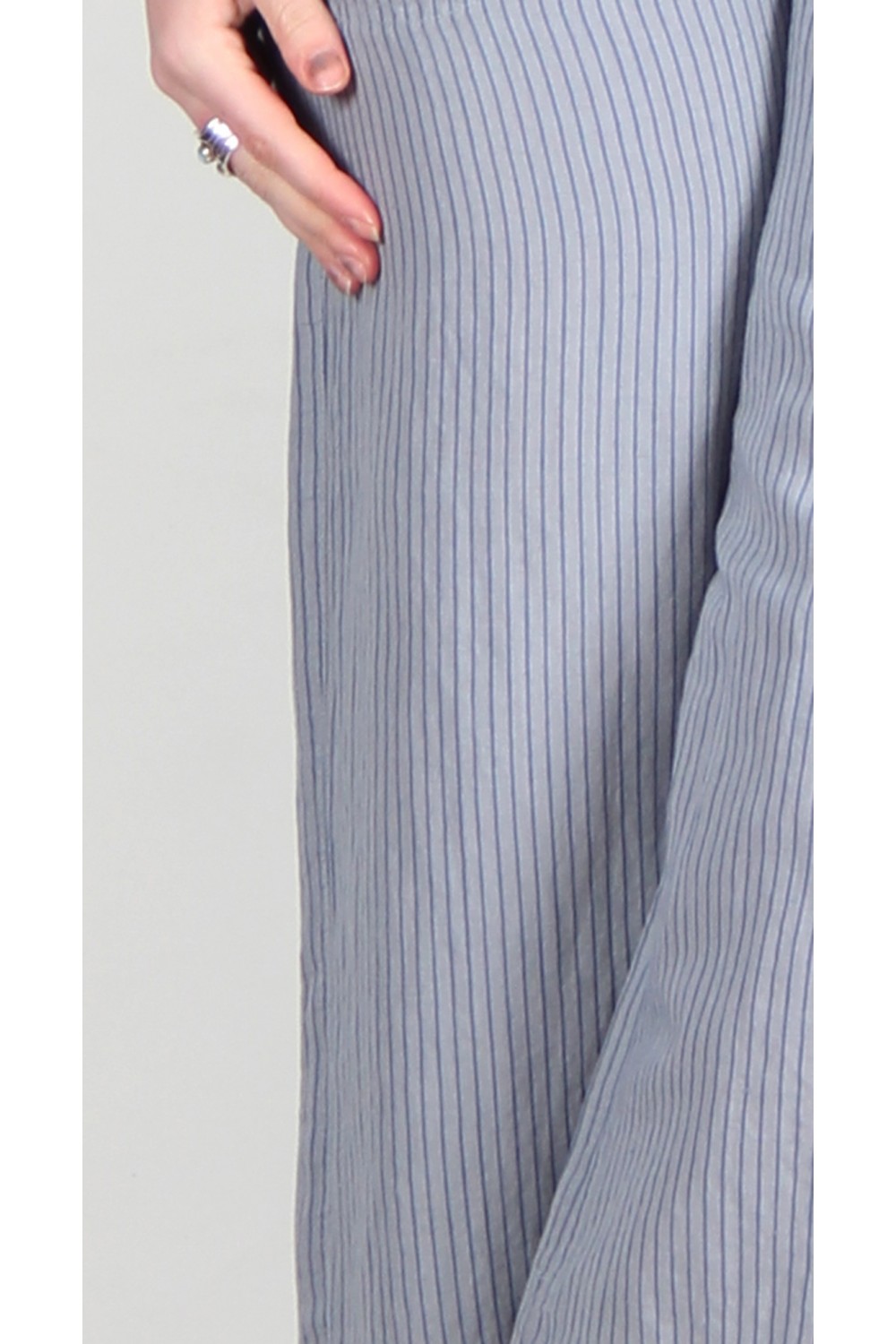 Cut Loose Clothing Easy Crop Pant Overcast Pinstripe