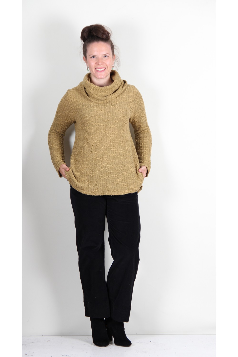 Cut Loose Cowl Neck Textured Jumper Urchin