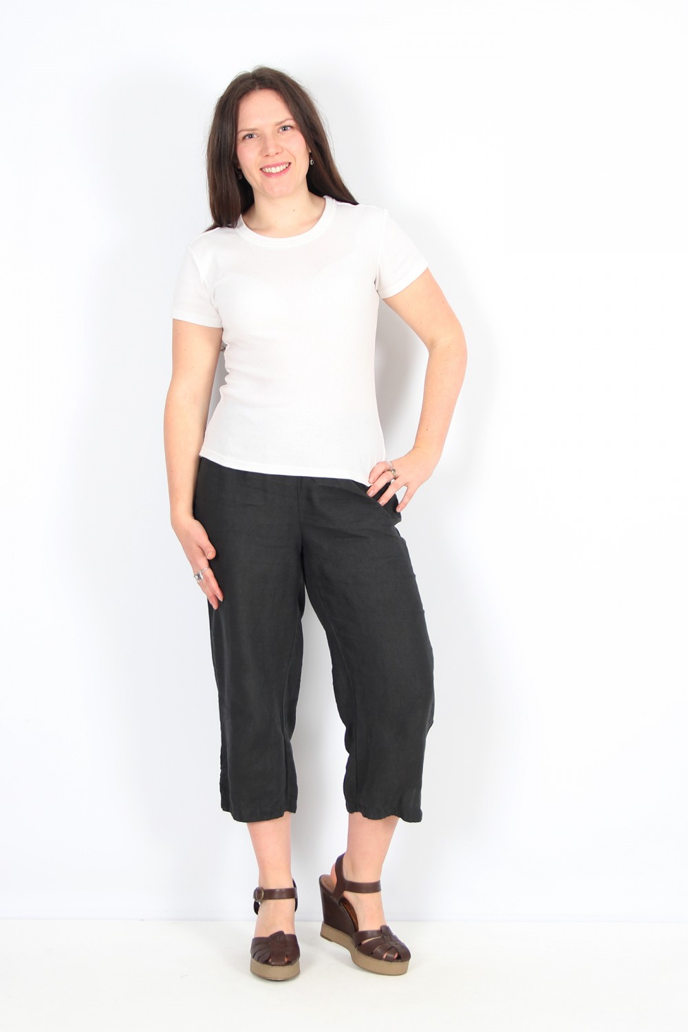 Cut Loose Soft Top Capri Pants Black