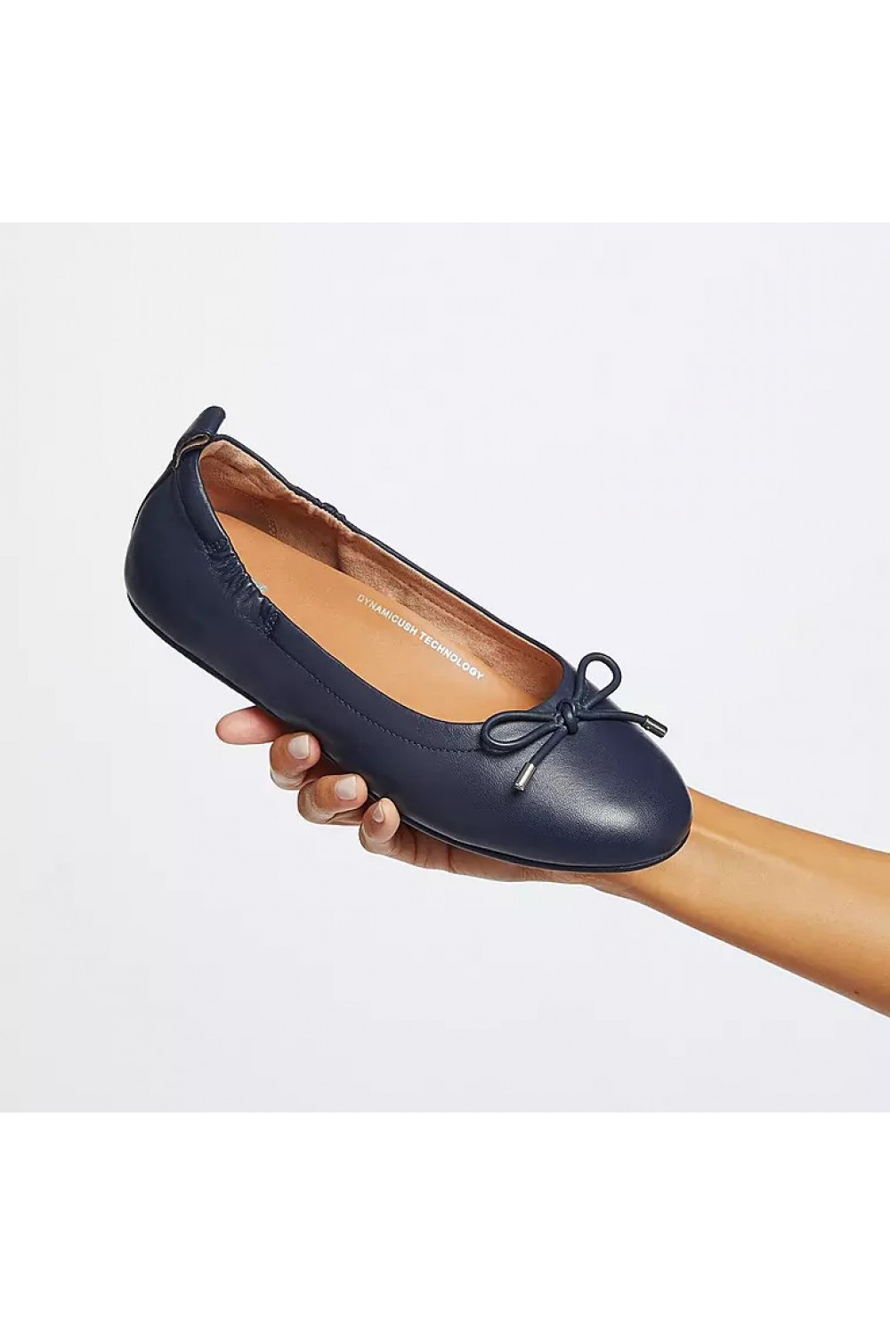 Fitflop Allegro Bow Leather Ballet Pumps Midnight Navy