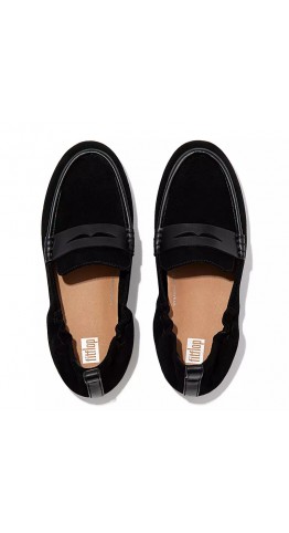 Fitflop Allegro Suede Penny Loafers Black