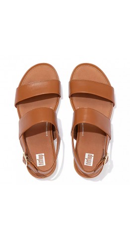 Gracie Leather Back-Strap Sandals Light Tan