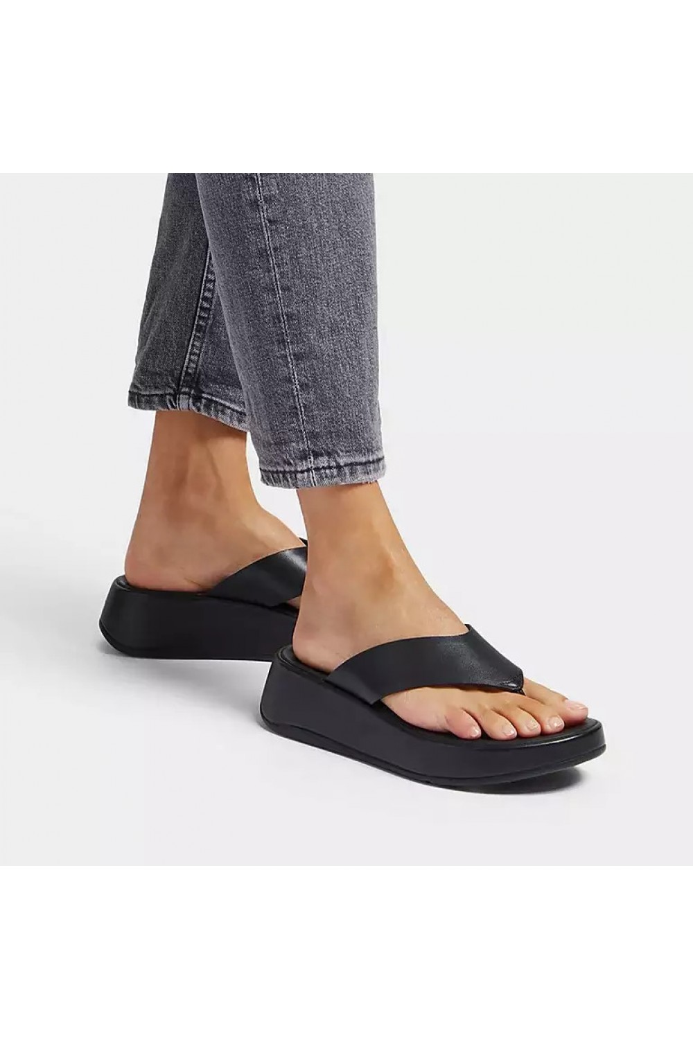 Fitflop F-MODE Luxe Leather Flatform Toe-Post Sandals All ...