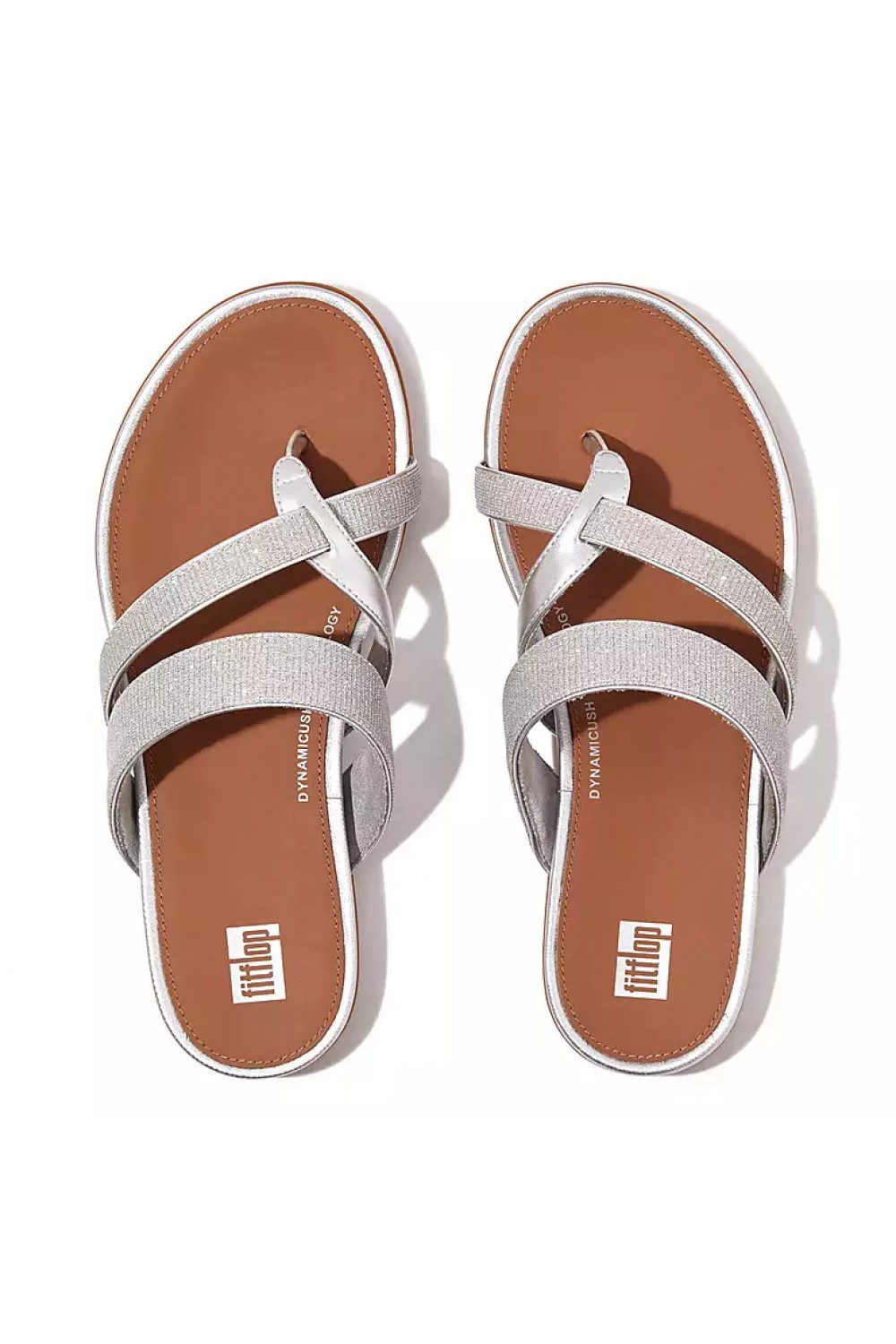 Fitflop Gracie Shimmerlux Strappy Toe-Post Sandals Silver