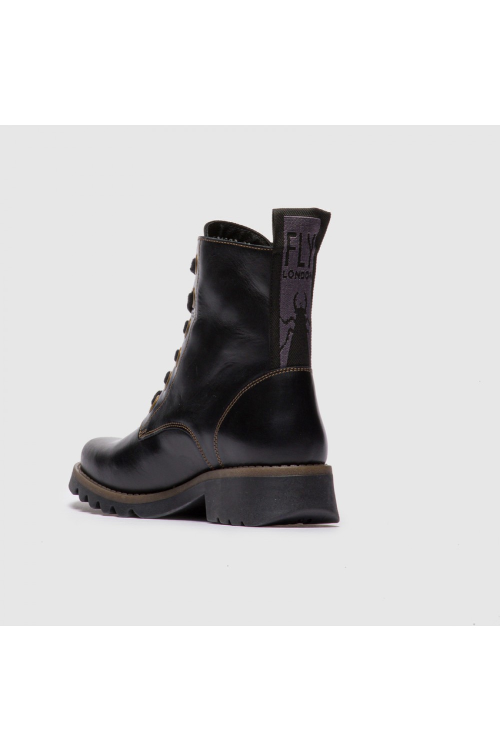 FLY LONDON Ragi539 Military Style Lace Up Boot Black