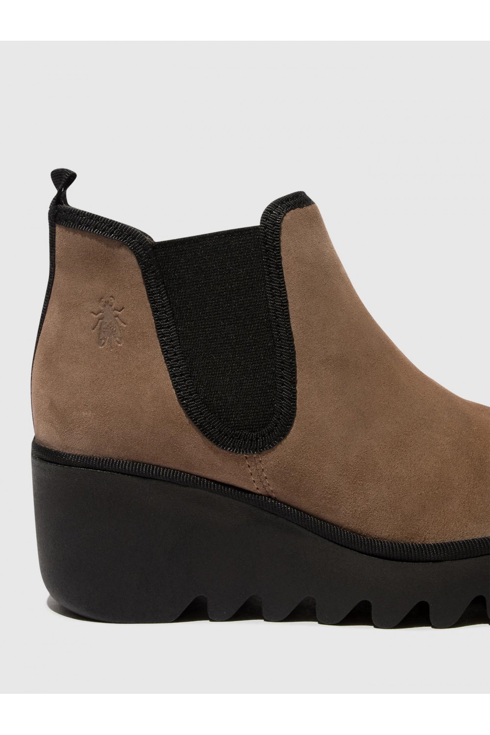 FLY LONDON Byne349 Oiled Suede Wedge Pull On Ankle Boot Taupe