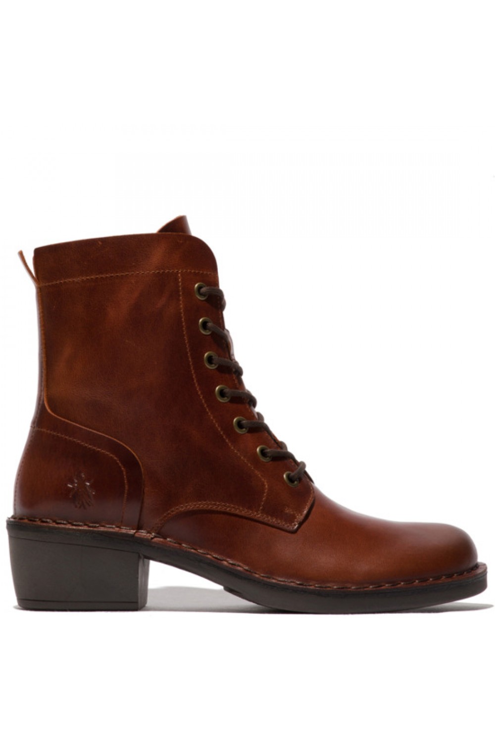 FLY LONDON MiluO44 Leather Lace Up Ankle Boot Brick