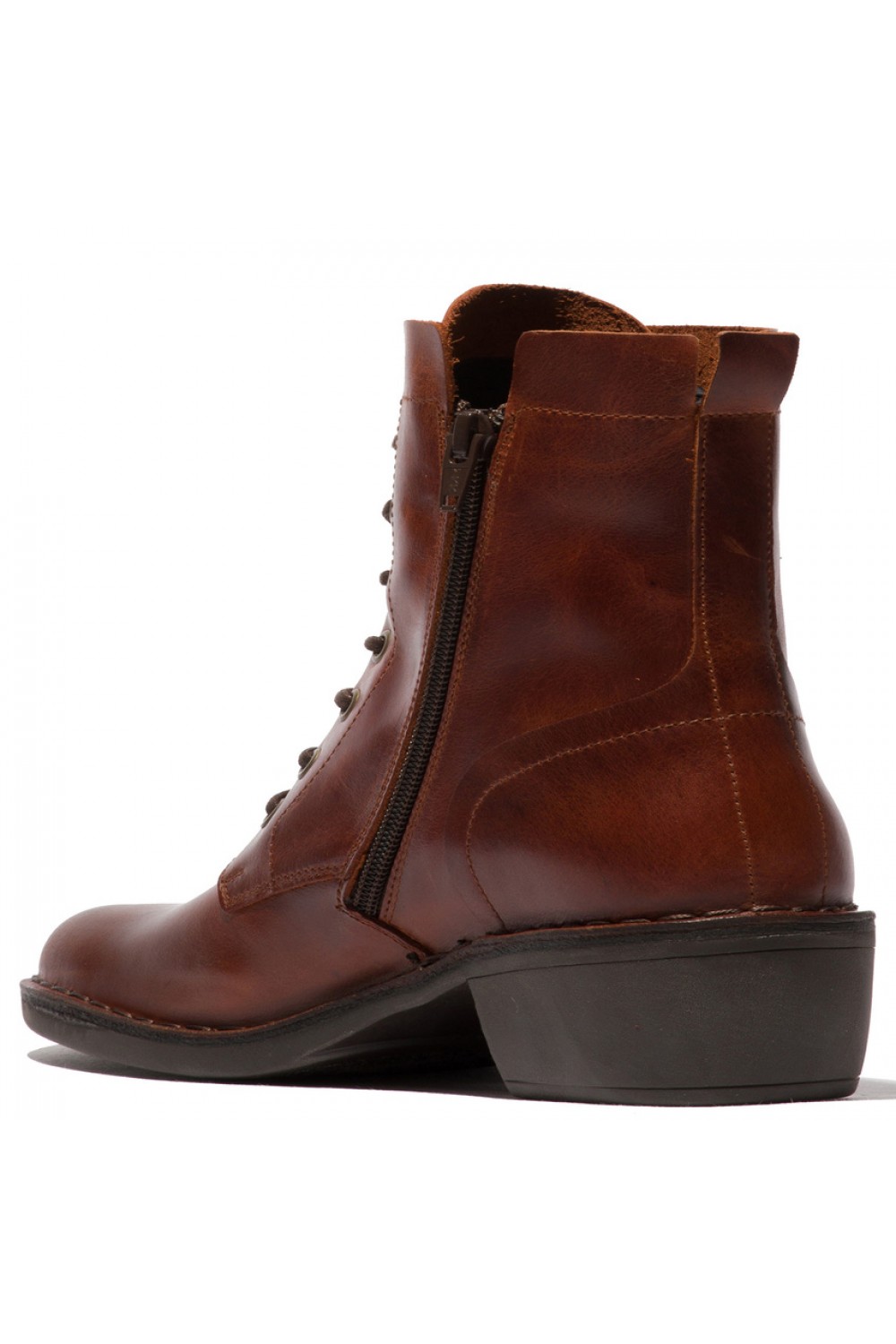 FLY LONDON MiluO44 Leather Lace Up Ankle Boot Brick