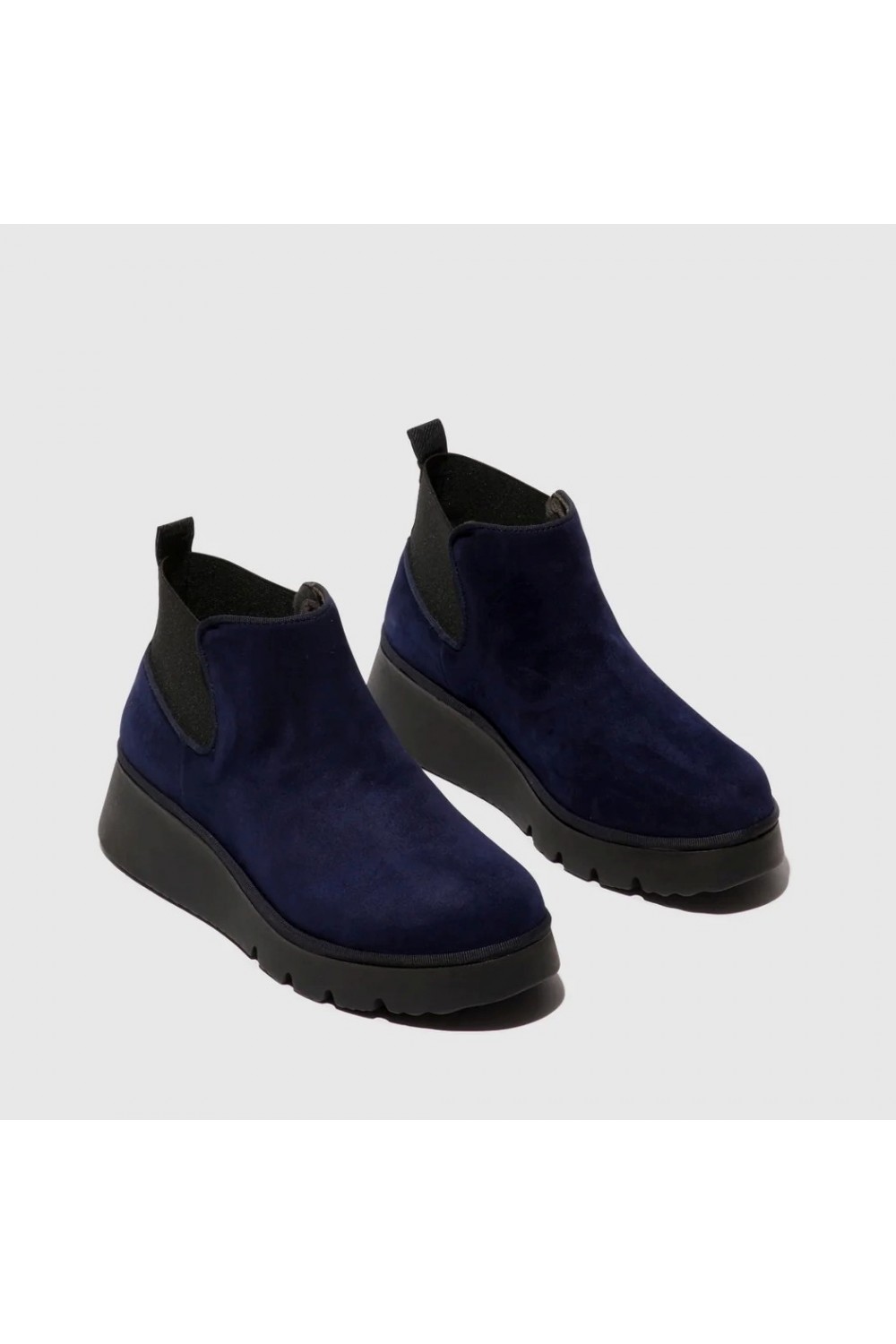 FLY LONDON Pada403 Pull On Ankle Boot Kid Suede Navy