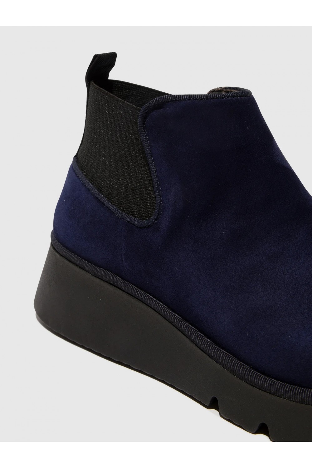 FLY LONDON Pada403 Pull On Ankle Boot Kid Suede Navy