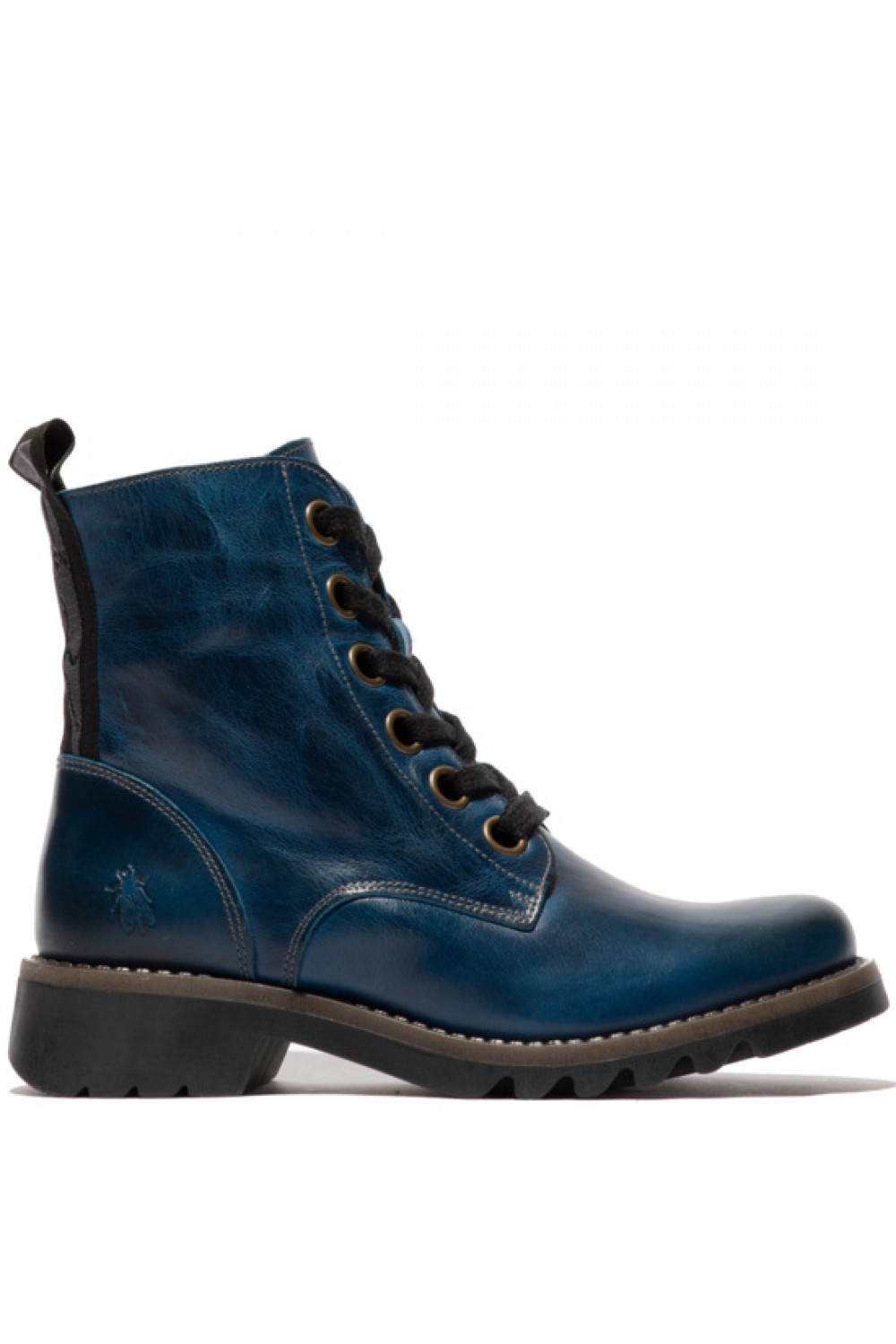 FLY LONDON Ragi539 Military Style Lace Up Boot Royal Blue