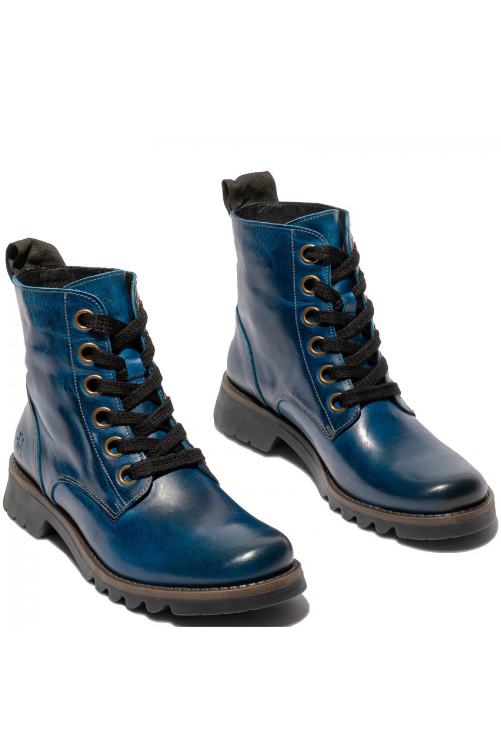 FLY LONDON Ragi539 Military Style Lace Up Boot Royal Blue