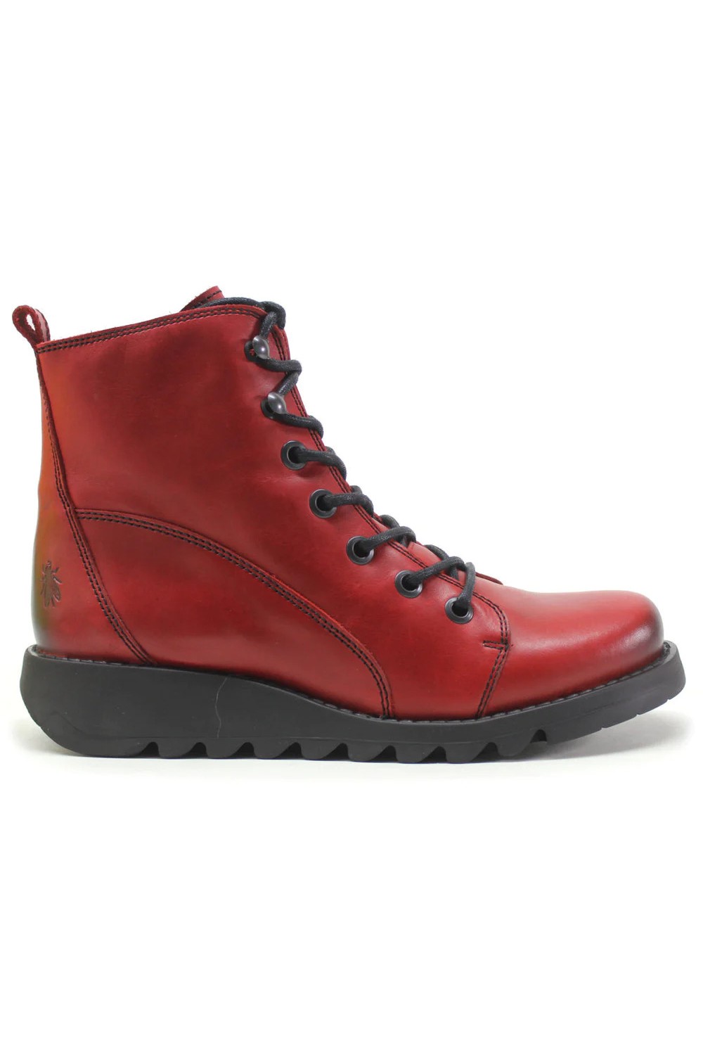 FLY LONDON Sore813 Lace Up Boots Red (Black Soles).