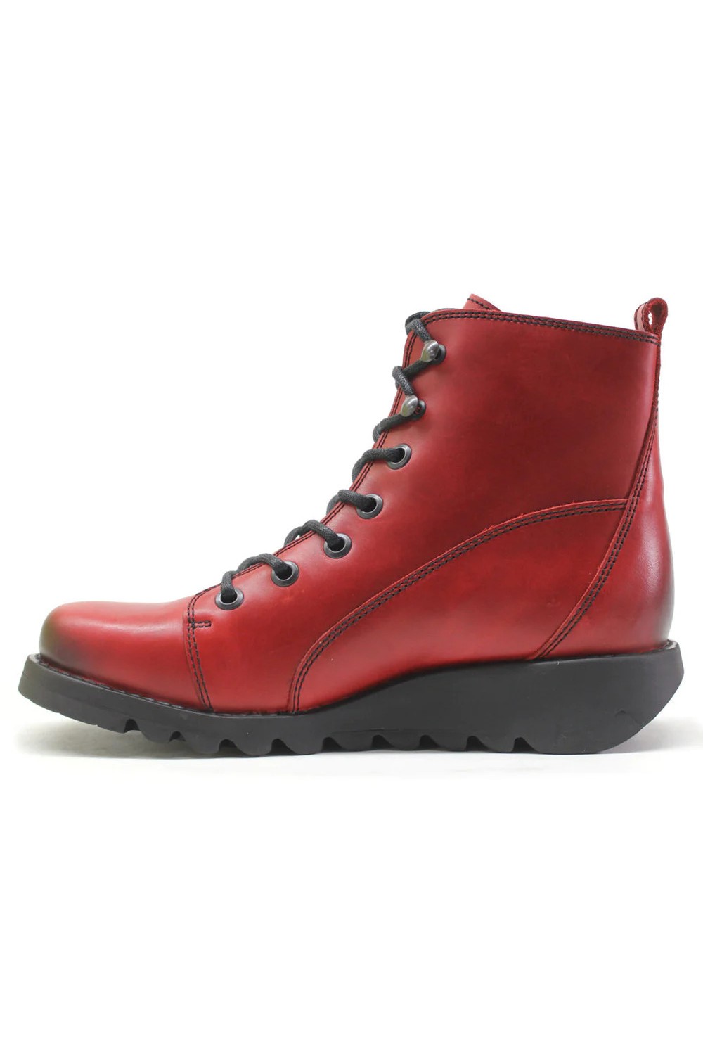 FLY LONDON Sore813 Lace Up Boots Red (Black Soles).