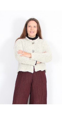 Grizas Boucle Button Jacket/Cardi Porridge