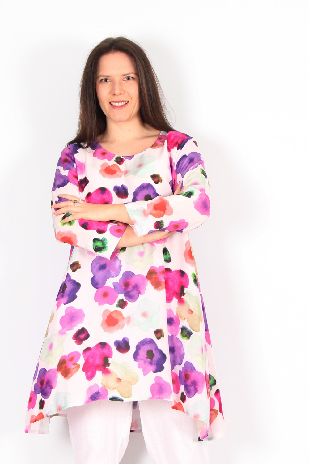 Grizas Silky Floral Tunic Garden