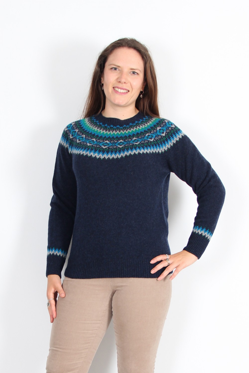 Harley Of Scotland Fairisle Super Soft Knit Cosmos