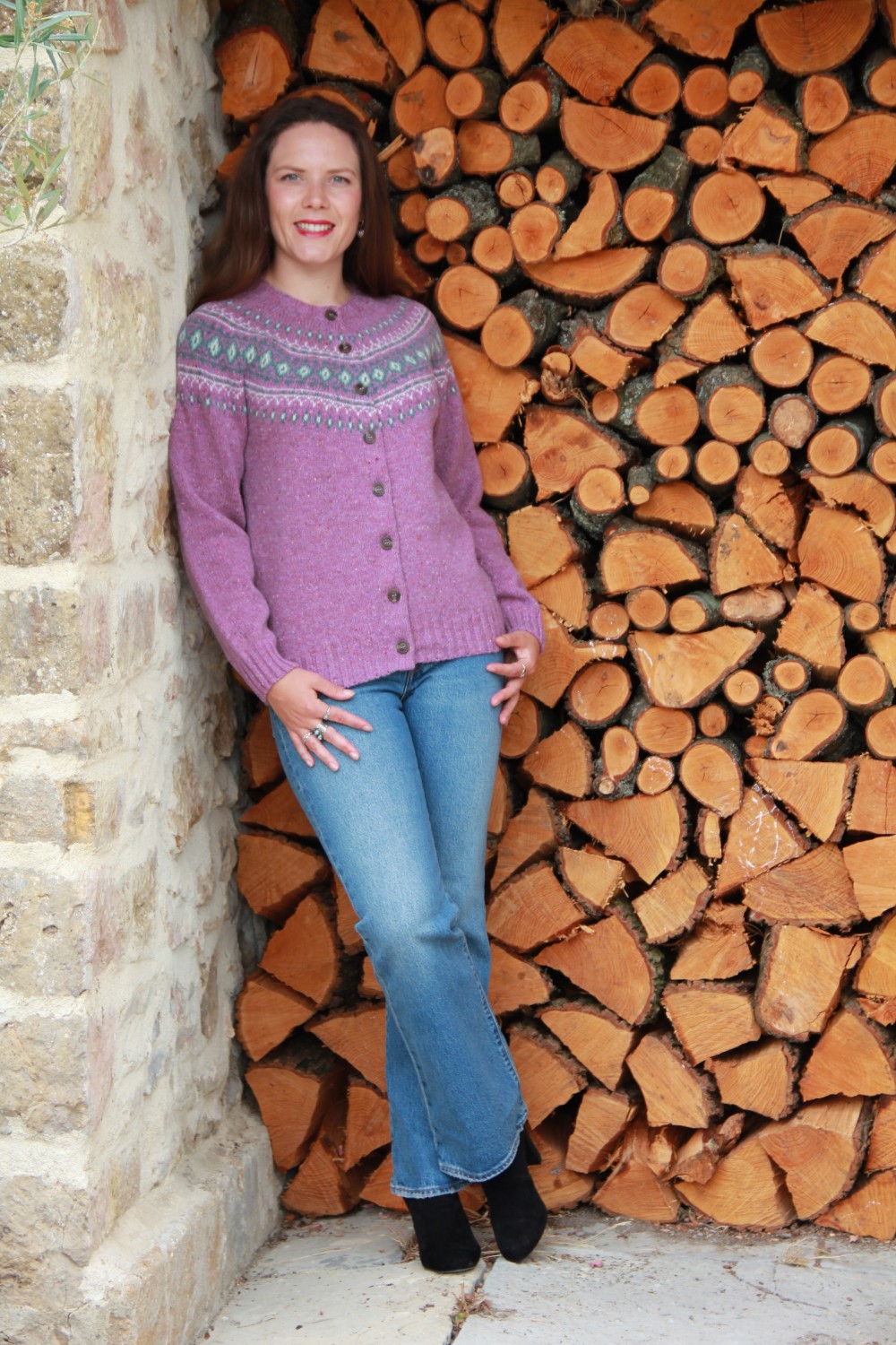 Harley Of Scotland Fairisle Donegal Cardigan Shuna
