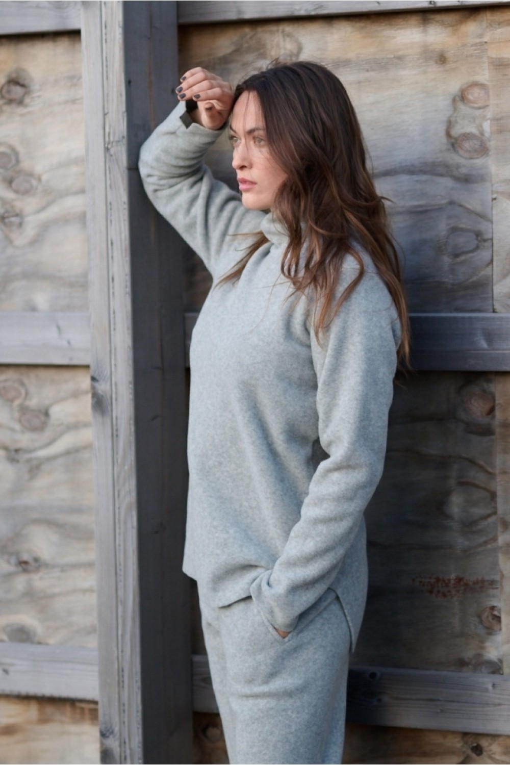 HENRIETTE STEFFENSEN BLOUSE HIGH NECK 1348 LIGHT GREY