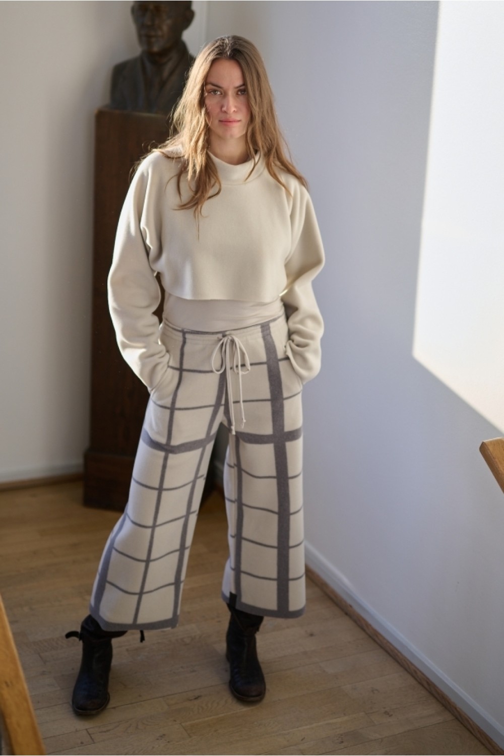 HENRIETTE STEFFENSEN FLARE TROUSERS 3/4 LENGTH 2115P CLAN PRINT KIT