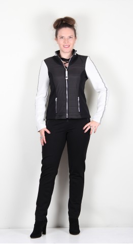 Icona Luxurious Contrast Sleeve Jacket Black/Off White