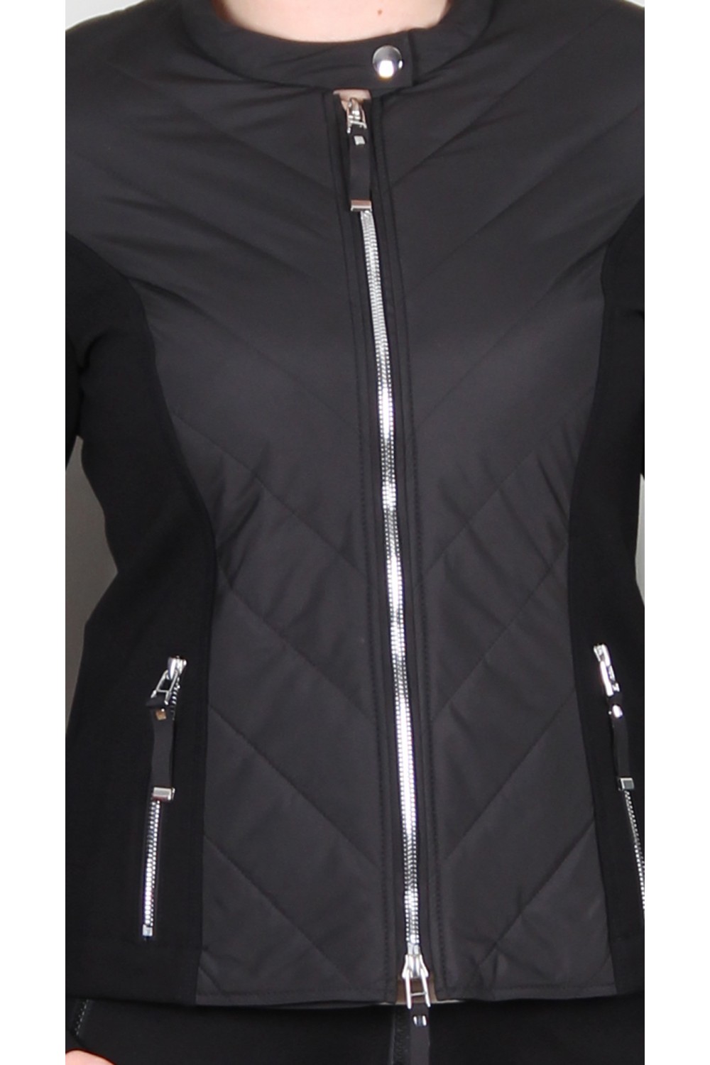 Icona Luxurious Quilted Zip Jacket Black