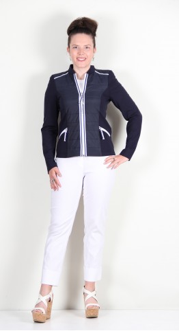 Icona  Light Lux Quilted Contrast Trim Jacket Navy