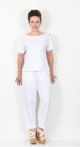 Ischiko Clothing Trousers Chilie 002 White