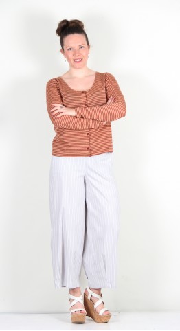 Mama B Palo LR Linen Knit Cardigan Peach/Clay