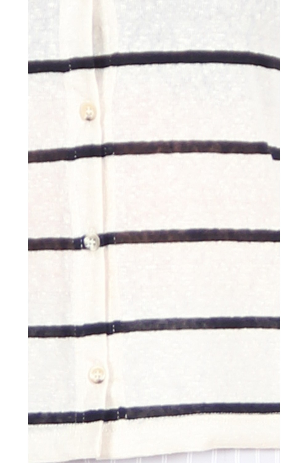 Mama B Palo LR Linen Knit Cardigan Black/White