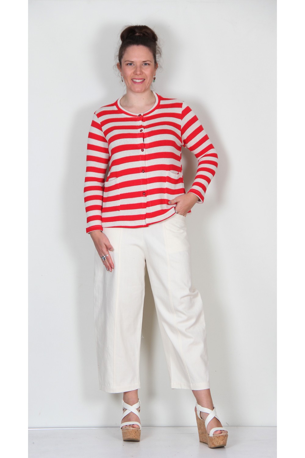 Mama B Matita Cardi Fuoco/Latte Stripe