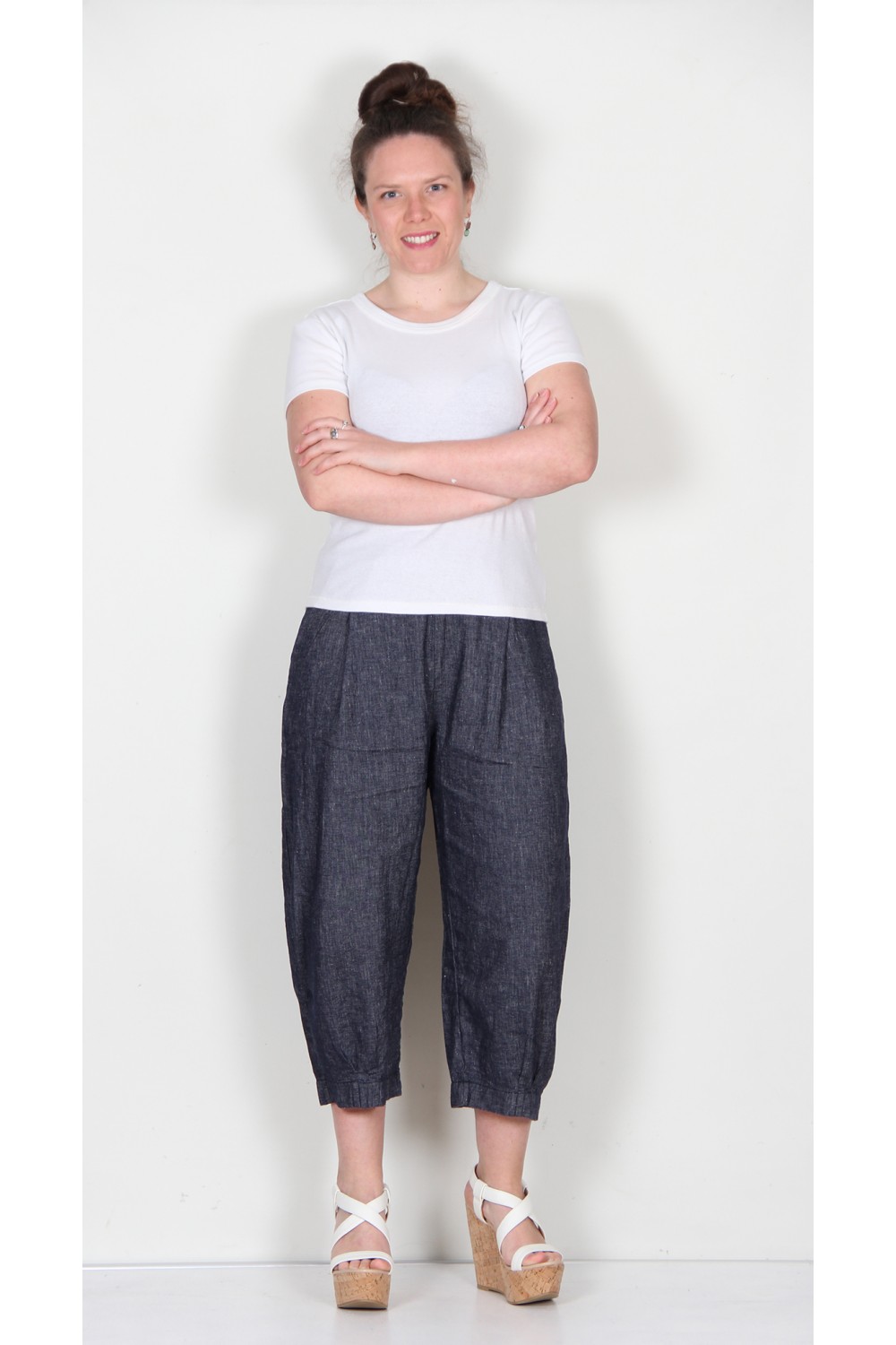 Mama B Bianco D Linen Blend Pant Denim