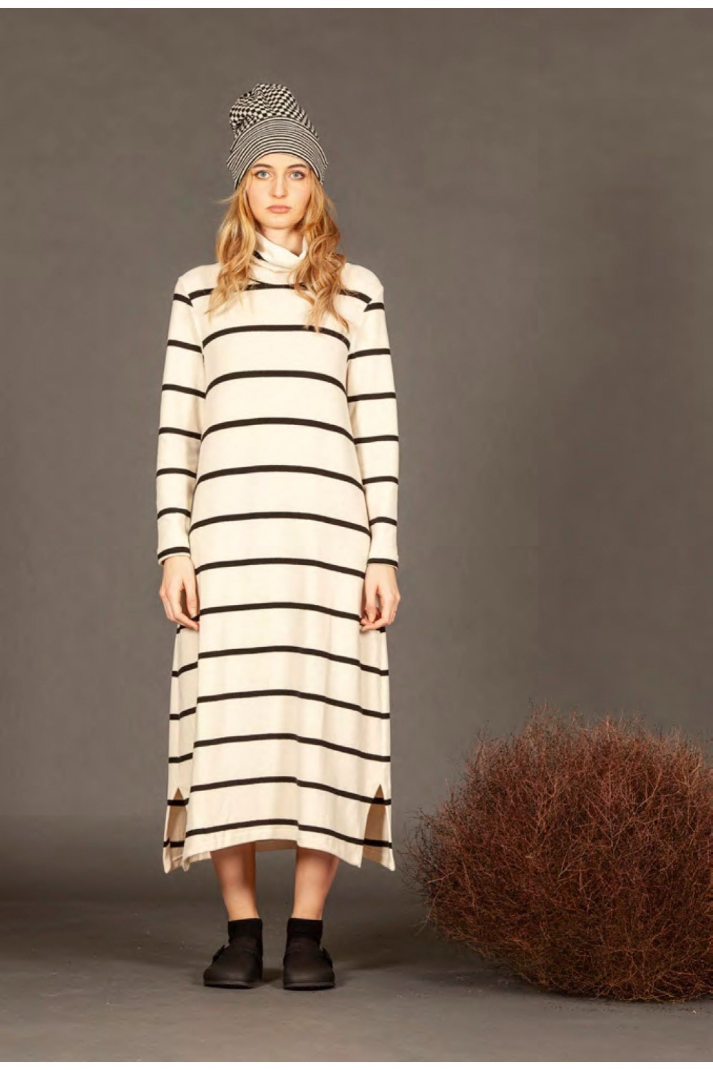 Mama B Tiramisu U Knit Dress Nero Stripe