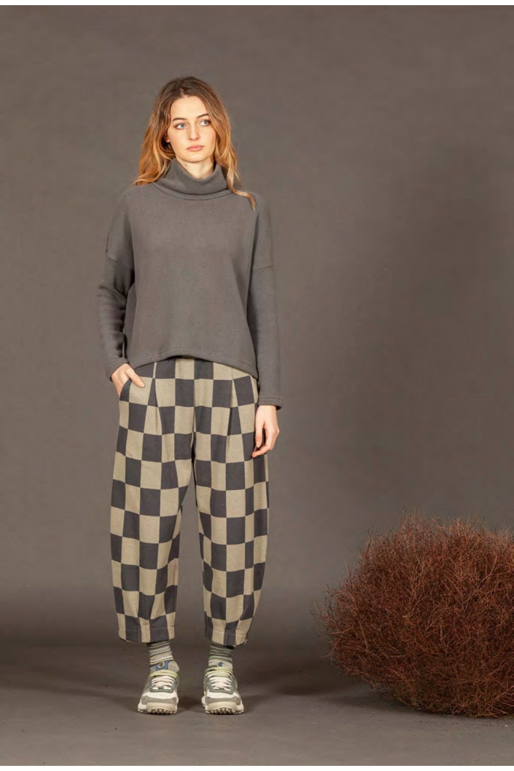 Mama B Bianco J Trouser Large Check  Linfa