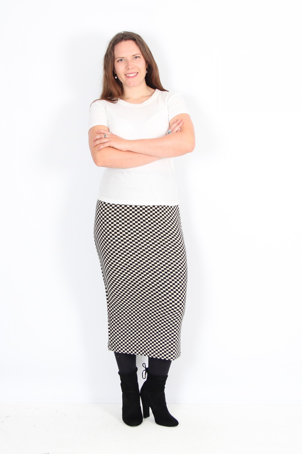 Mama B Lilla J Skirt Nero Checkerboard